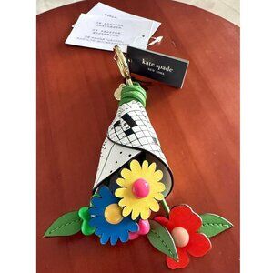 Kate Spade Fresh Picks Flower Bouquet Bag Charm NWT! Crossword Puzzle RARE!